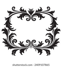 Decorative frame Elegant element for design in Eastern style, black border.