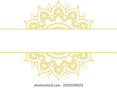 Decorative frame Elegant element for design in Eastern style, place for text. Floral golden border