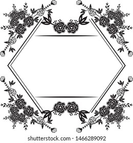 Decorative frame, with elegant flowers and leaf, wallpaper of invitation cards. Vector