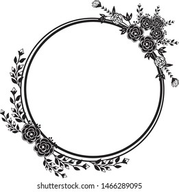 Decorative frame, with elegant flowers and leaf, wallpaper of invitation cards. Vector