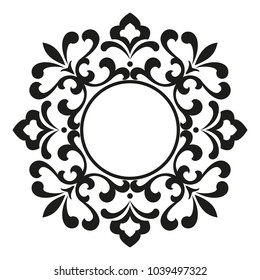 Decorative frame. Elegant vector element for design in Eastern style, place for text. Floral black border. Lace illustration for invitations and greeting cards