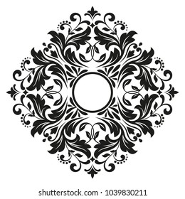 Decorative frame. Elegant vector element for design in Eastern style, place for text. Floral black border. Lace illustration for invitations and greeting cards