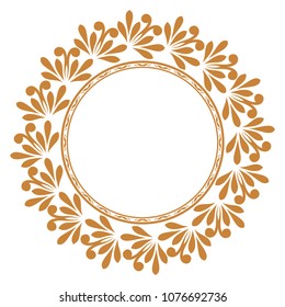 Decorative frame. Elegant vector element for design in Eastern style, place for text. Floral golden border. Lace illustration for invitations and greeting cards.