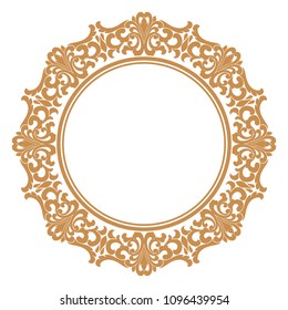 Decorative frame. Elegant vector element for design in Eastern style Floral golden border. Lace illustration