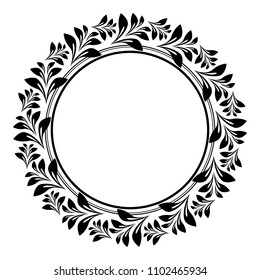 Decorative frame. Elegant vector element for design in Eastern style, place for text. Floral black border. Lace illustration for invitations and greeting cards