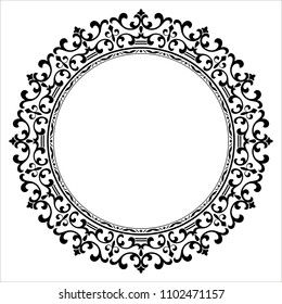 Decorative frame. Elegant vector element for design in Eastern style, place for text. Floral black border. Lace illustration for invitations and greeting cards
