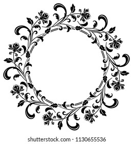 Decorative frame Elegant vector element for design in Eastern style, place for text. Floral black border. Lace illustration for invitations and greeting cards