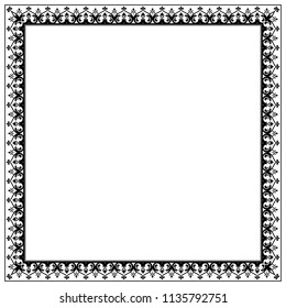 Decorative frame Elegant vector element for design in Eastern style, place for text. Floral black border. Lace illustration for invitations and greeting cards