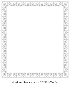 Decorative frame Elegant vector element for design in Eastern style, place for text. Floral grey border. Lace illustration for invitations and greeting cards