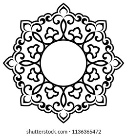 Decorative frame Elegant vector element for design in Eastern style, place for text. Floral black border. Lace illustration for invitations and greeting cards