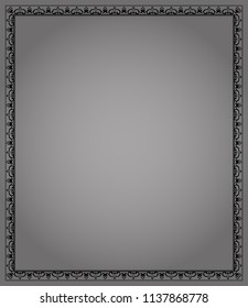 Decorative frame Elegant vector element for design in Eastern style, place for text. Floral black border. Lace illustration for invitations and greeting cards