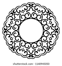 Decorative frame Elegant vector element for design in Eastern style, place for text. Floral black border. Lace illustration for invitations and greeting cards