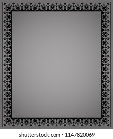 Decorative frame Elegant vector element for design in Eastern style, place for text. Floral black border. Lace illustration for invitations and greeting cards