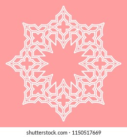 Decorative frame Elegant vector element for design in Eastern style, place for text. Floral pink border. Lace illustration for invitations and greeting cards