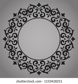 Decorative frame Elegant vector element for design in Eastern style, place for text. Floral black border. Lace illustration for invitations and greeting cards