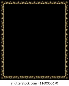 Decorative frame Elegant vector element for design in Eastern style, place for text. Floral golden border. Lace illustration for invitations and greeting cards.