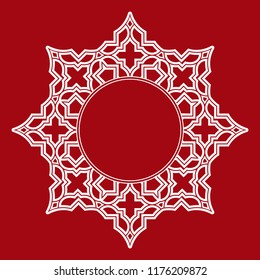 Decorative frame Elegant vector element for design in Eastern style, place for text. Floral red border. Lace illustration for invitations and greeting cards