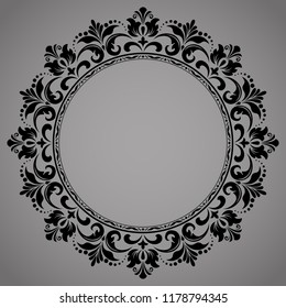 Decorative frame Elegant vector element for design in Eastern style, place for text. Floral black border. Lace illustration for invitations and greeting cards