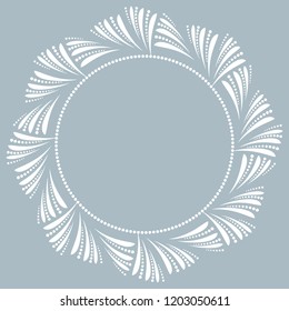 Decorative frame Elegant vector element for design in Eastern style, place for text. Floral blue border. Lace illustration for invitations and greeting cards