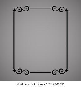 Decorative frame Elegant vector element for design in Eastern style, place for text. Floral black border. Lace illustration for invitations and greeting cards