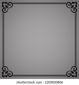Decorative frame Elegant vector element for design in Eastern style, place for text. Floral black border. Lace illustration for invitations and greeting cards