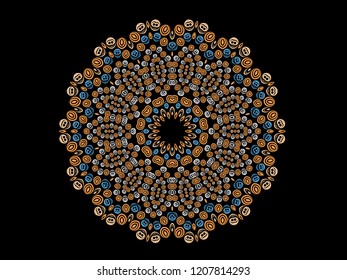 Decorative frame. Elegant vector element for design in Eastern style, place for text. Floral golden border.