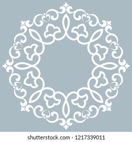 Decorative frame Elegant vector element for design in Eastern style, place for text. Floral blue border. Lace illustration for invitations and greeting cards