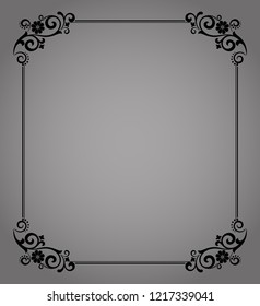 Decorative frame Elegant vector element for design in Eastern style, place for text. Floral black border. Lace illustration for invitations and greeting cards