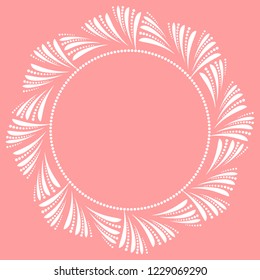 Decorative frame Elegant vector element for design in Eastern style, place for text. Floral pink border. Lace illustration for invitations and greeting cards