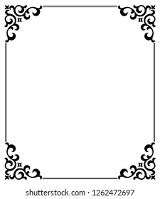 Decorative frame Elegant vector element for design in Eastern style, place for text. Floral black border. Lace illustration for invitations and greeting cards