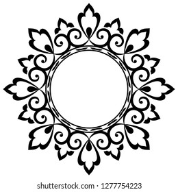 Decorative frame Elegant vector element for design in Eastern style, place for text. Floral black border. Lace illustration for invitations and greeting cards