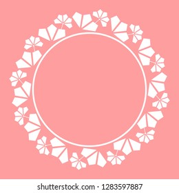 Decorative frame Elegant vector element for design in Eastern style, place for text. Floral pink border. Lace illustration for invitations and greeting cards