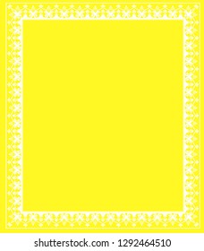 Decorative frame Elegant vector element for design in Eastern style, place for text. Floral yellow border. Lace illustration for invitations and greeting cards