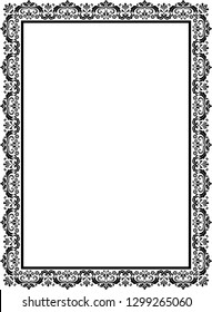 Decorative frame Elegant vector element for design in Eastern style, place for text. Floral black border. Lace illustration for invitations and greeting cards