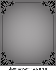 Decorative frame Elegant vector element for design in Eastern style, place for text. Floral black border. Lace illustration for invitations and greeting cards
