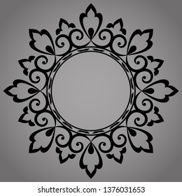 Decorative frame Elegant vector element for design in Eastern style, place for text. Floral black border. Lace illustration for invitations and greeting cards