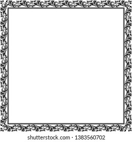 Decorative frame Elegant vector element for design in Eastern style, place for text. Floral black border. Lace illustration for invitations and greeting cards