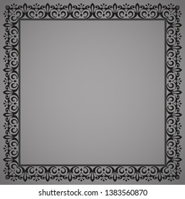 Decorative frame Elegant vector element for design in Eastern style, place for text. Floral black border. Lace illustration for invitations and greeting cards