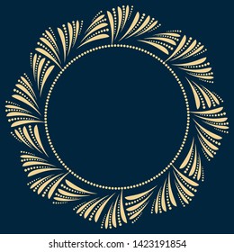 Decorative frame Elegant vector element for design in Eastern style, place for text. Floral golden border. Lace illustration for invitations and greeting cards.