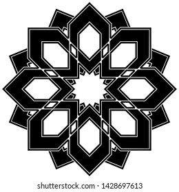 Decorative frame Elegant vector element for design in Eastern style, place for text. Geometric black border. Lace illustration for invitations and greeting cards