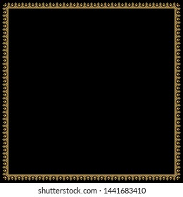 Decorative frame Elegant vector element for design in Eastern style, place for text. Floral golden border. Lace illustration for invitations and greeting cards.