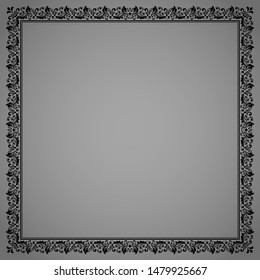 Decorative frame Elegant vector element for design in Eastern style, place for text. Floral black border. Lace illustration for invitations and greeting cards