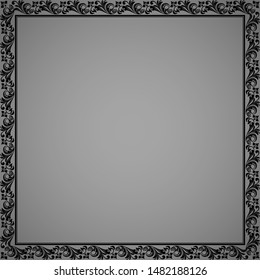 Decorative frame Elegant vector element for design in Eastern style, place for text. Floral black border. Lace illustration for invitations and greeting cards