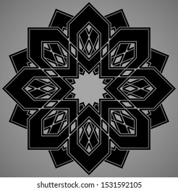 Decorative frame Elegant vector element for design in Eastern style, place for text. Geometric black border. Lace illustration for invitations and greeting cards
