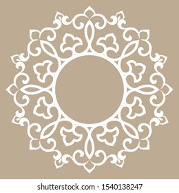 Decorative frame Elegant vector element for design in Eastern style, place for text. Floral beige border. Lace illustration for invitations and greeting cards