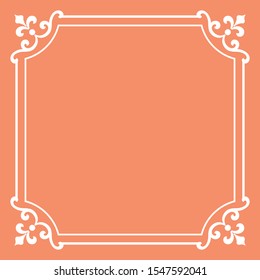 Decorative frame Elegant vector element for design in Eastern style, place for text. Floral pink border. Lace illustration for invitations and greeting cards