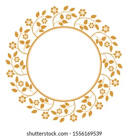 Decorative frame Elegant vector element for design in Eastern style, place for text. Floral golden border. Lace illustration for invitations and greeting cards.