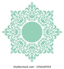 Decorative frame Elegant vector element for design in Eastern style, place for text. Floral green border. Lace illustration for invitations and greeting cards