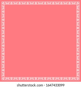 Decorative frame Elegant vector element for design in Eastern style, place for text. Floral pink border. Lace illustration for invitations and greeting cards