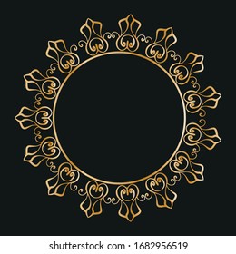 Decorative frame Elegant vector element for design in Eastern style, place for text or photo.